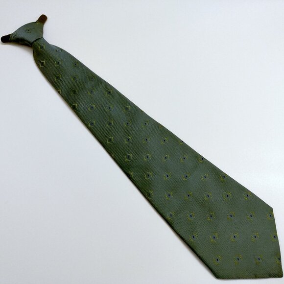 Vintage Green Clip On NeckTie Gino Fellini Struser MCM 60s 70s Retro Tie - Picture 1 of 9